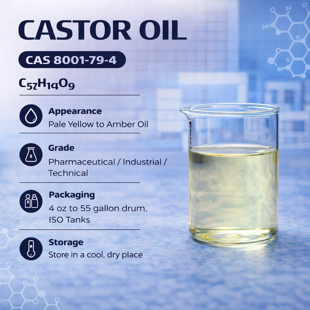 Castor Oil 100% Bio-based Chemical Feedstock CAS 8001-79-4 Castor Oil 100% Bio-based Chemical Feedstock CAS 8001-79-4