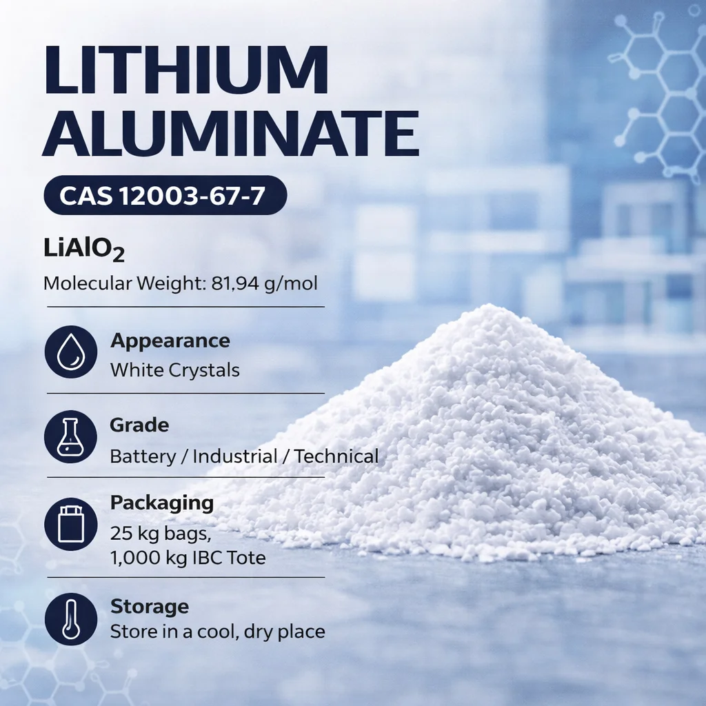 Lithium Aluminate (LiAlO2) Advanced Energy Material CAS 12003-67-7 Lithium Aluminate (LiAlO2) Advanced Energy Material CAS 12003-67-7