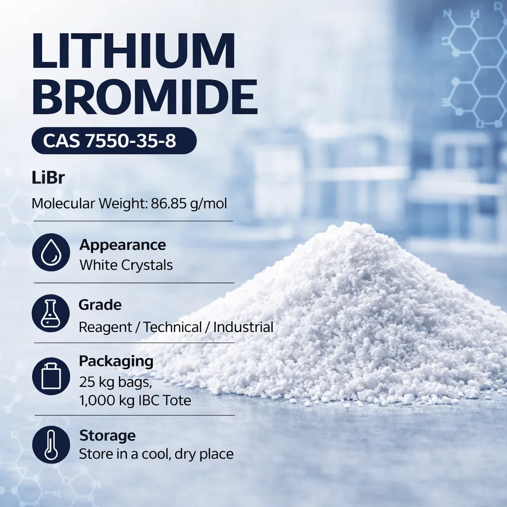 Lithium Bromide (LiBr) 50 Solution & Anhydrous Powder CAS 7550-35-8 Lithium Bromide (LiBr) 50%-55% Solution & Anhydrous Powder CAS 7550-35-8