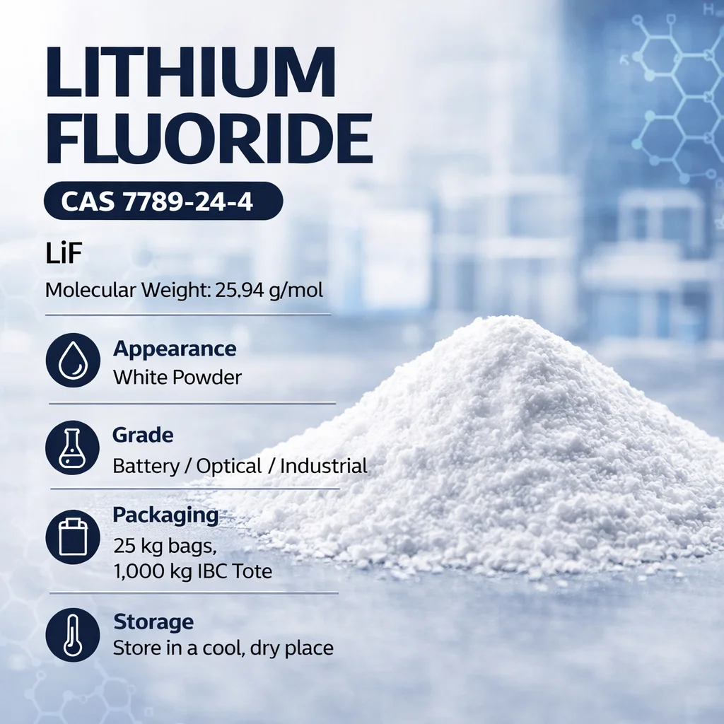 Lithium Fluoride (LiF) Battery & Industrial Grade CAS 7789-24-4 Lithium Fluoride (LiF) Battery & Industrial Grade CAS 7789-24-4