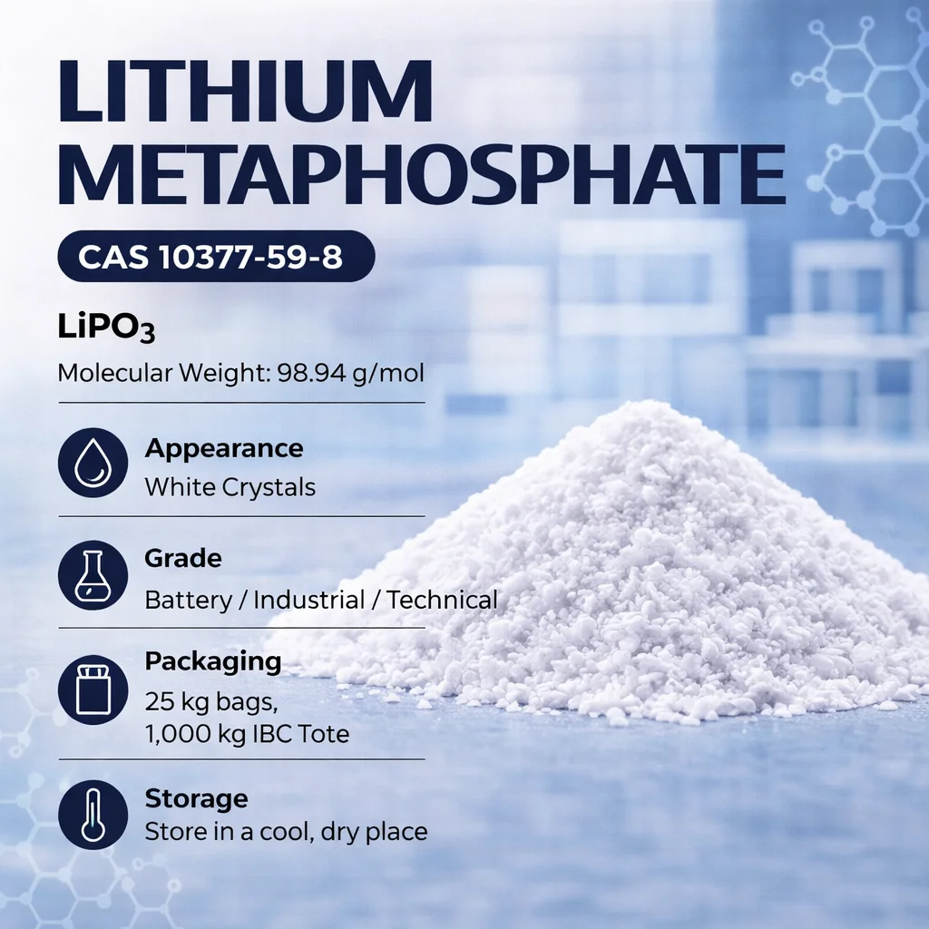 Lithium Metaphosphate (LiPO3) Advanced Glass & Battery Material CAS 13762-26-0 Lithium Metaphosphate (LiPO3) Advanced Glass & Battery Material CAS 13762-26-0
