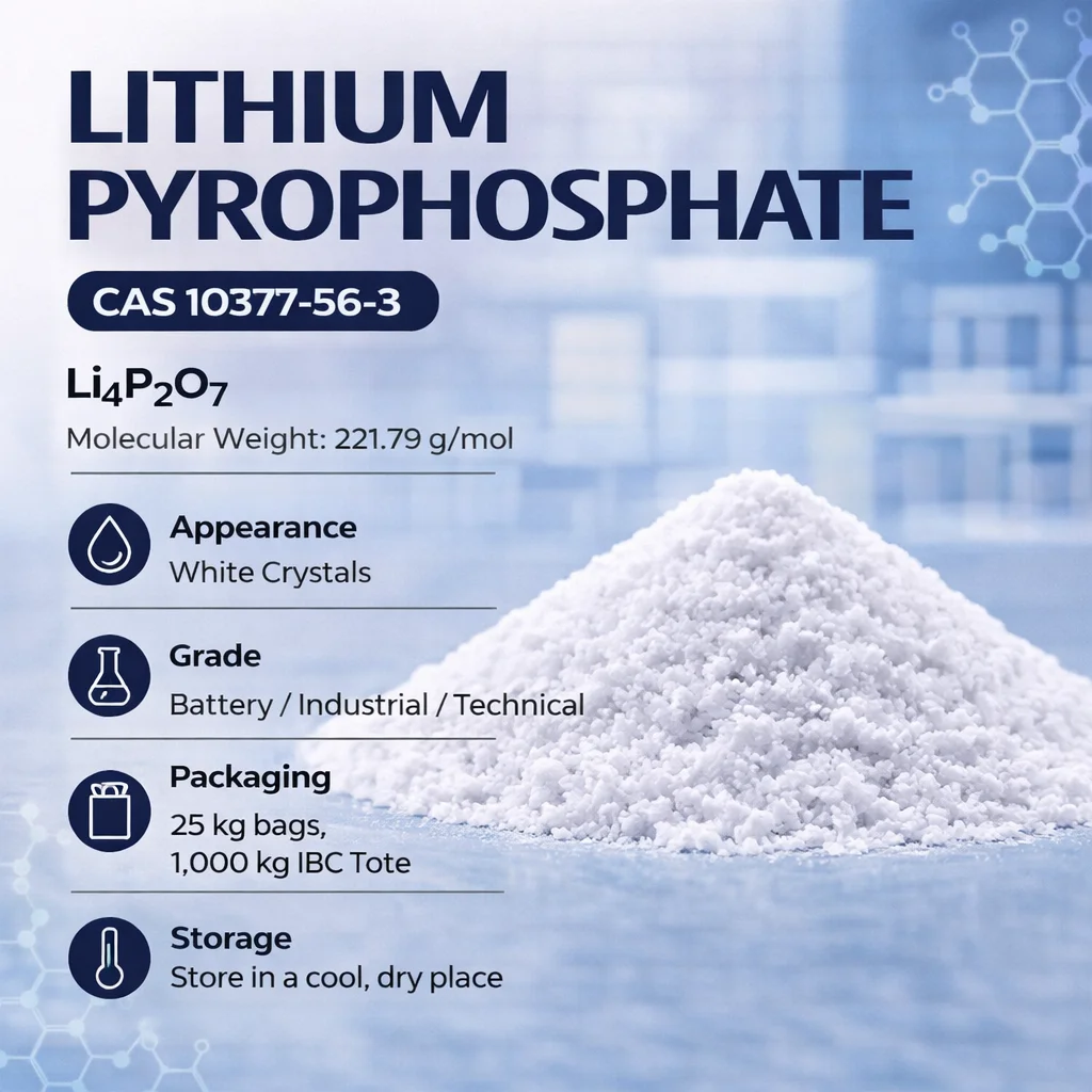 Lithium Pyrophosphate (Li4P2O7) Battery & High-Tech Grade CAS 16403-91-1 Lithium Pyrophosphate (Li4P2O7) Battery & High-Tech Grade CAS 16403-91-1