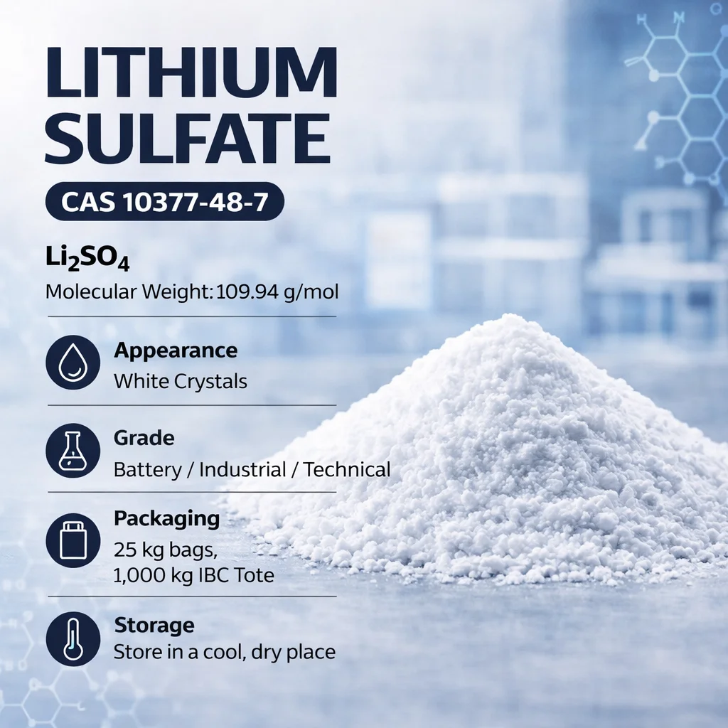 Lithium Sulfate (Li2SO4) Anhydrous & Monohydrate CAS 10377-48-7 Lithium Sulfate (Li2SO4) Anhydrous & Monohydrate CAS 10377-48-7