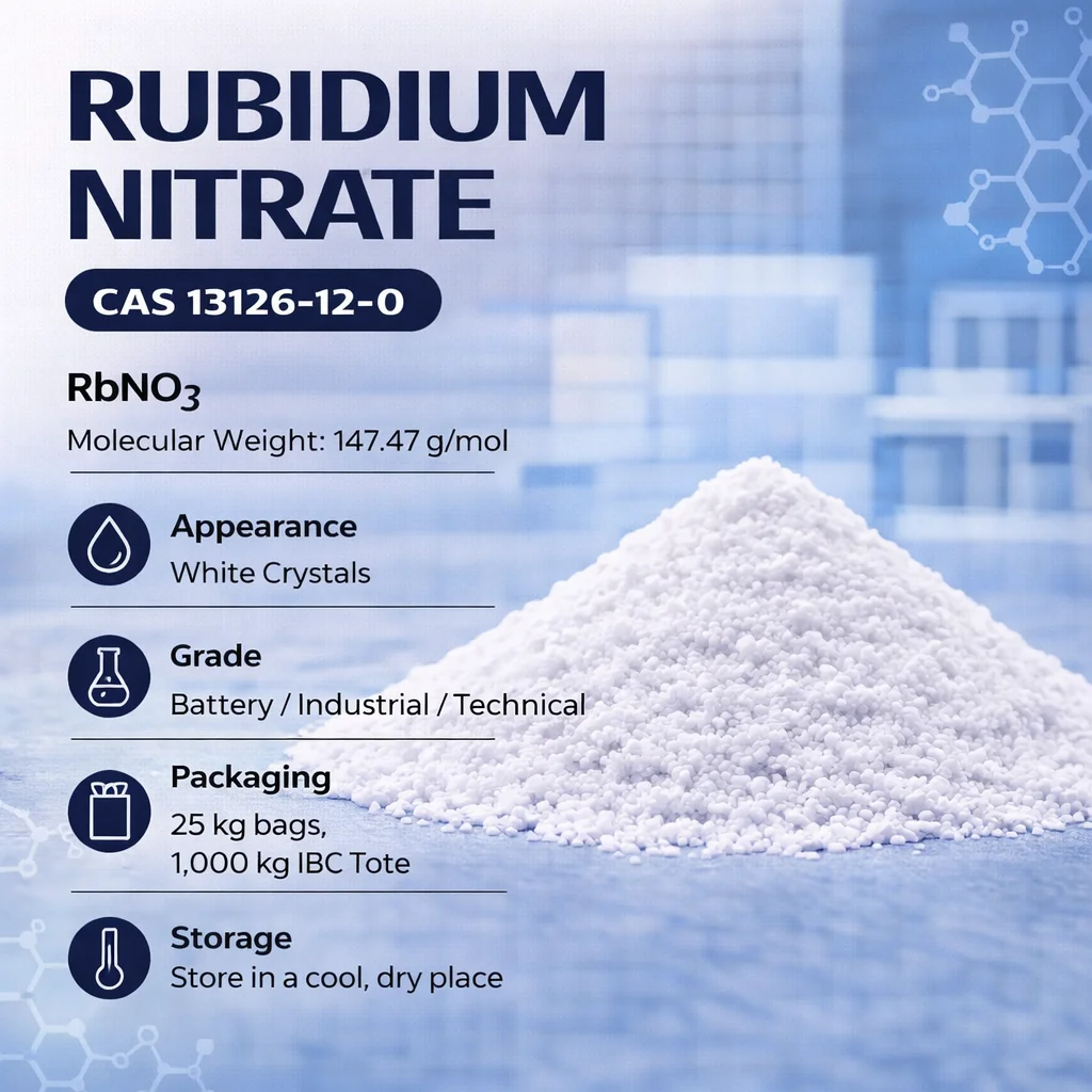 Rubidium Nitrate (RbNO3) High-Purity Grade CAS 13126-12-0 Rubidium Nitrate (RbNO3) High-Purity Grade CAS 13126-12-0
