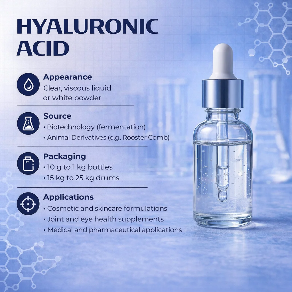 Hyaluronic Acid (Sodium Hyaluronate) Cosmetic & Pharma Grade CAS 9067-32-7 Hyaluronic Acid (Sodium Hyaluronate) Cosmetic & Pharma Grade CAS 9067-32-7