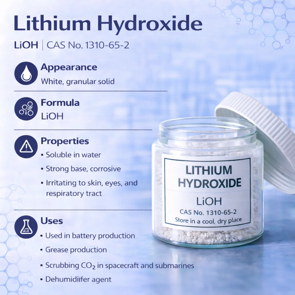 Lithium Hydroxide Monohydrate Battery & Industrial Grade CAS 1310-66-3 Lithium Hydroxide Monohydrate Battery & Industrial Grade CAS 1310-66-3