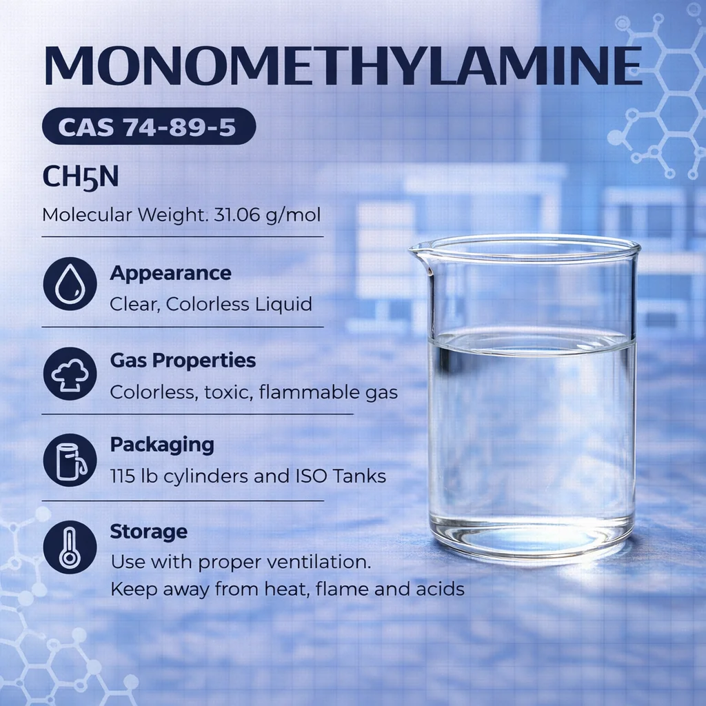 Monomethylamine (MMA) 40% Aqueous Solution CAS 74-89-5 Monomethylamine (MMA) 40% Aqueous Solution CAS 74-89-5