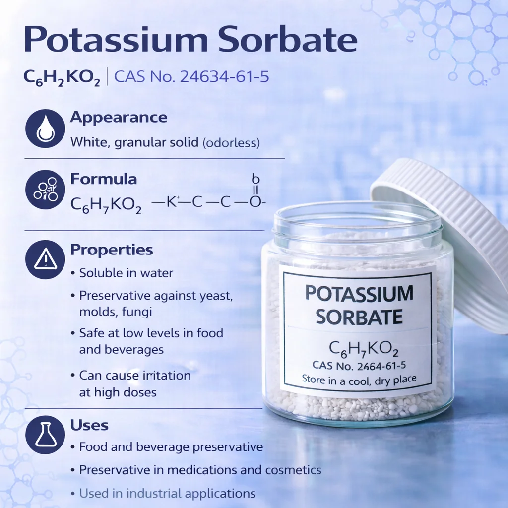 Potassium Sorbate (E202) Premium Food Preservative CAS 24634-61-5 Potassium Sorbate (E202) Premium Food Preservative CAS 24634-61-5