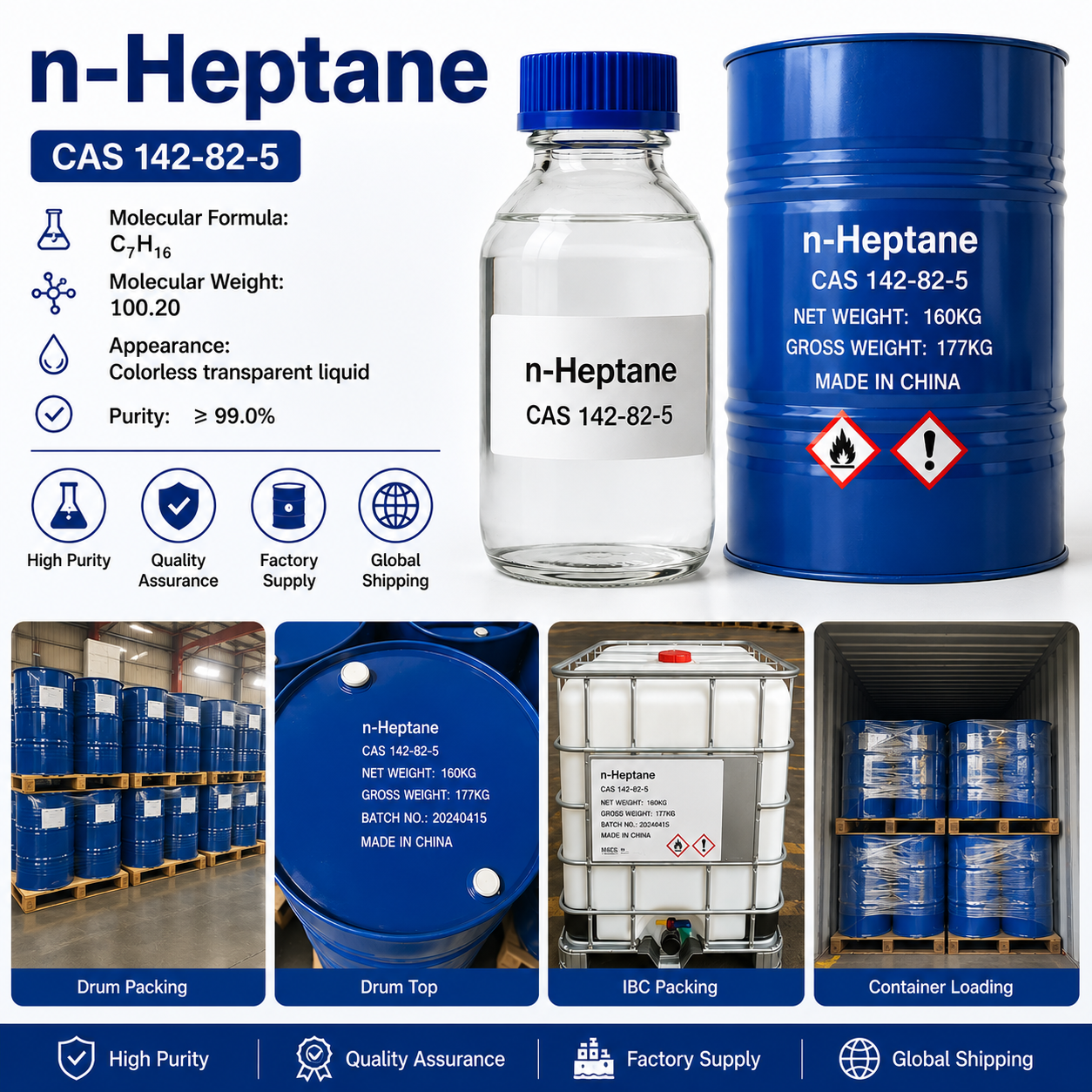 Bulk n-Heptane Supplier (C7H16) UN 1206 DG Shipping Bulk n-Heptane Supplier (C7H16) UN 1206 DG Shipping