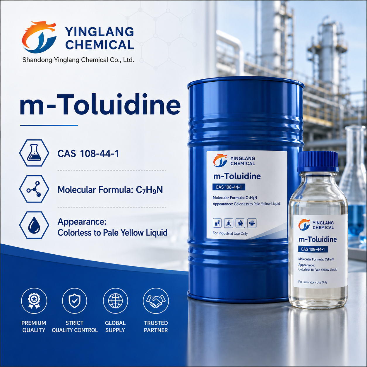 m-Toluidine (CAS 108-44-1) Manufacturer High Purity Bulk m-Toluidine (CAS 108-44-1) Manufacturer High Purity Bulk